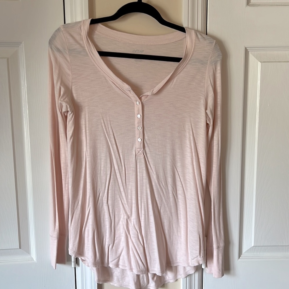 Aerie Pink Long Sleeved Shirt Small